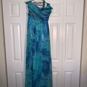 Long formal floral print dress